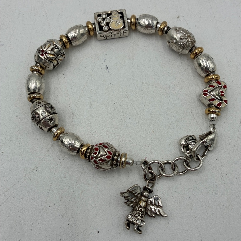 Brighton Holiday Spirit Beaded Bracelet with Angel Charm